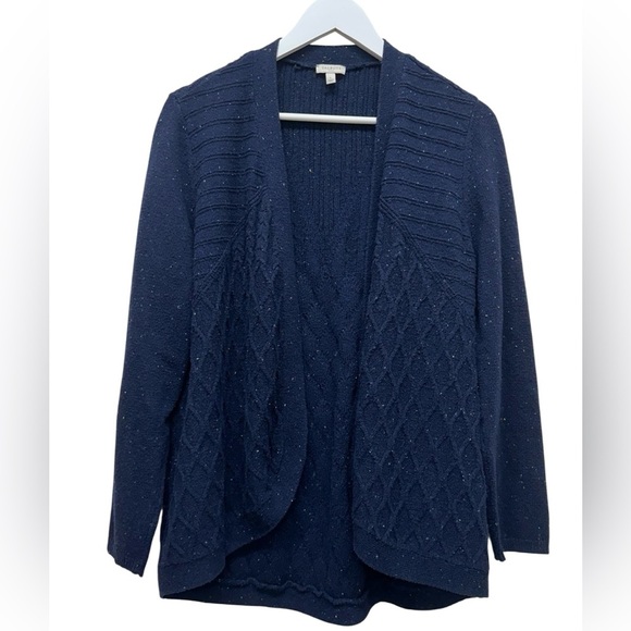 Talbots Sweaters - Talbots Women’s Sz L Navy Blue Women's Cardigan Sweater Long Sleeve Speckled